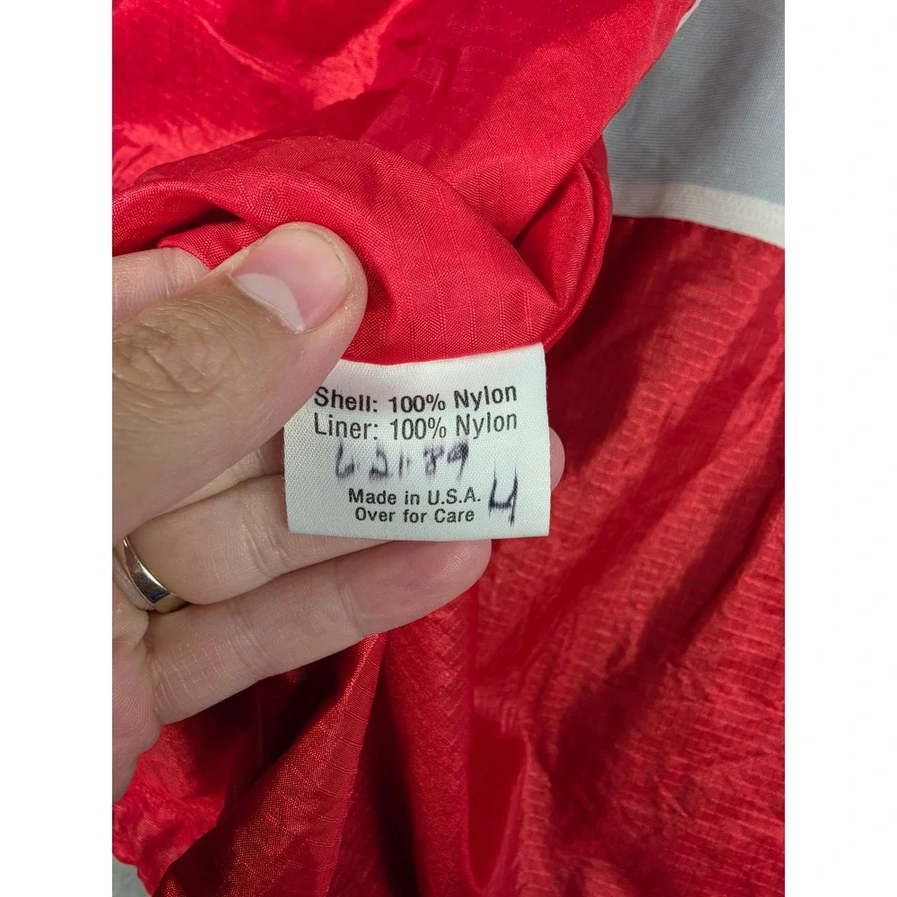 Vintage Marmot Windbreaker Jacket Mens L Red Colorblock Packable Full Zip
